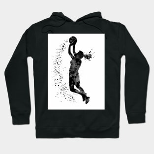 Basketball Girl Player Black and White Sports Gift Hoodie